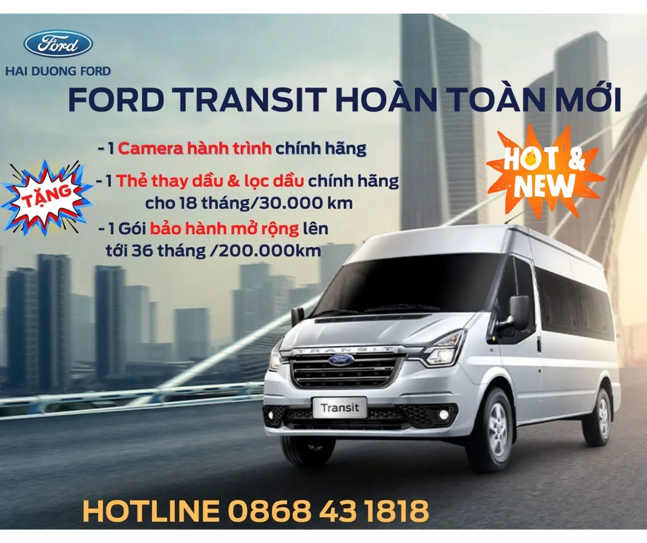 Ford Transit hoàn toàn mới đã có mặt tại Hải Dương Ford!