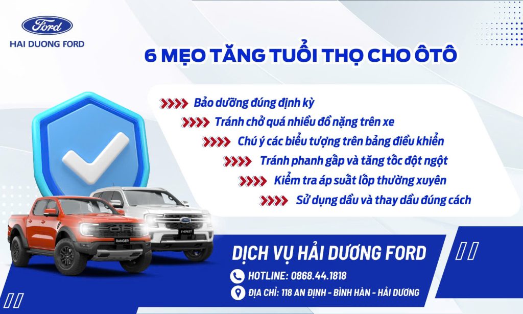6 MẸO TĂNG TUỔI THỌ CHO ÔTÔ