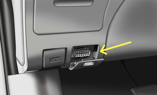 cổng obd 2 trên xe ô tô