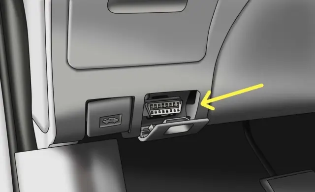 cổng obd 2 trên xe ô tô