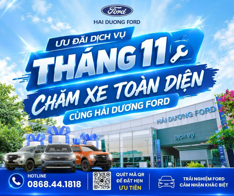 ƯU ĐÃI DỊCH VỤ THÁNG 11/2026 – CHĂM SÓC XE TOÀN DIỆN CÙNG HẢI DƯƠNG FORD